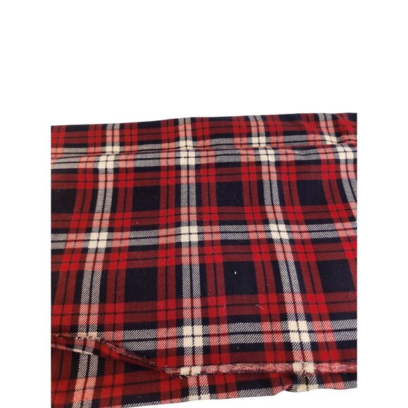 Red Navy White Plaid Flannel Fabric Lot Medium-Weight Sewing Material 1 Yard & 2 - Picture 3 of 8